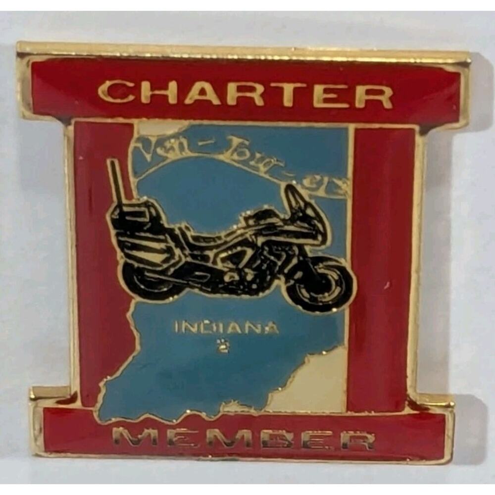 HSTA lapel pin Indiana 2 Charter Member enamel Honda sport touring biker vtg